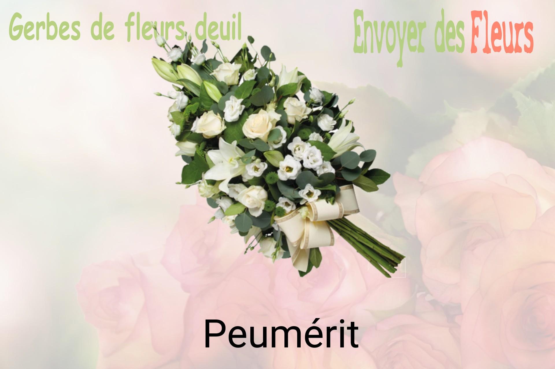 Gerbe de fleurs de deuil livrée à Peumérit